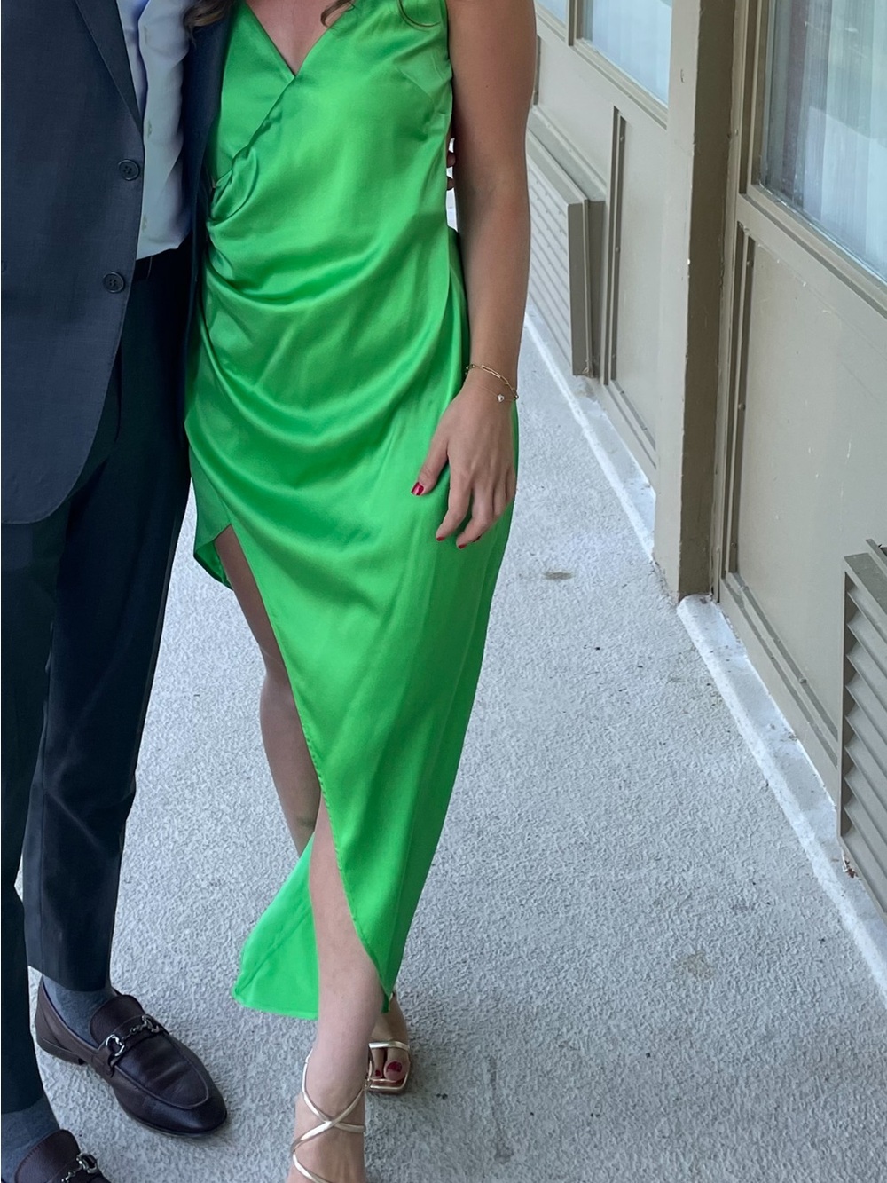 Retrofete Silk Asymmetric Green Gown